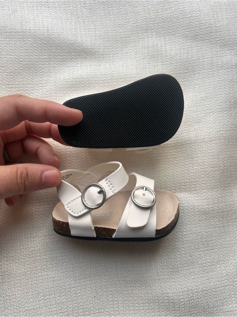 Old Navy White Double-Strap Buckle Kids Sandals NWOT